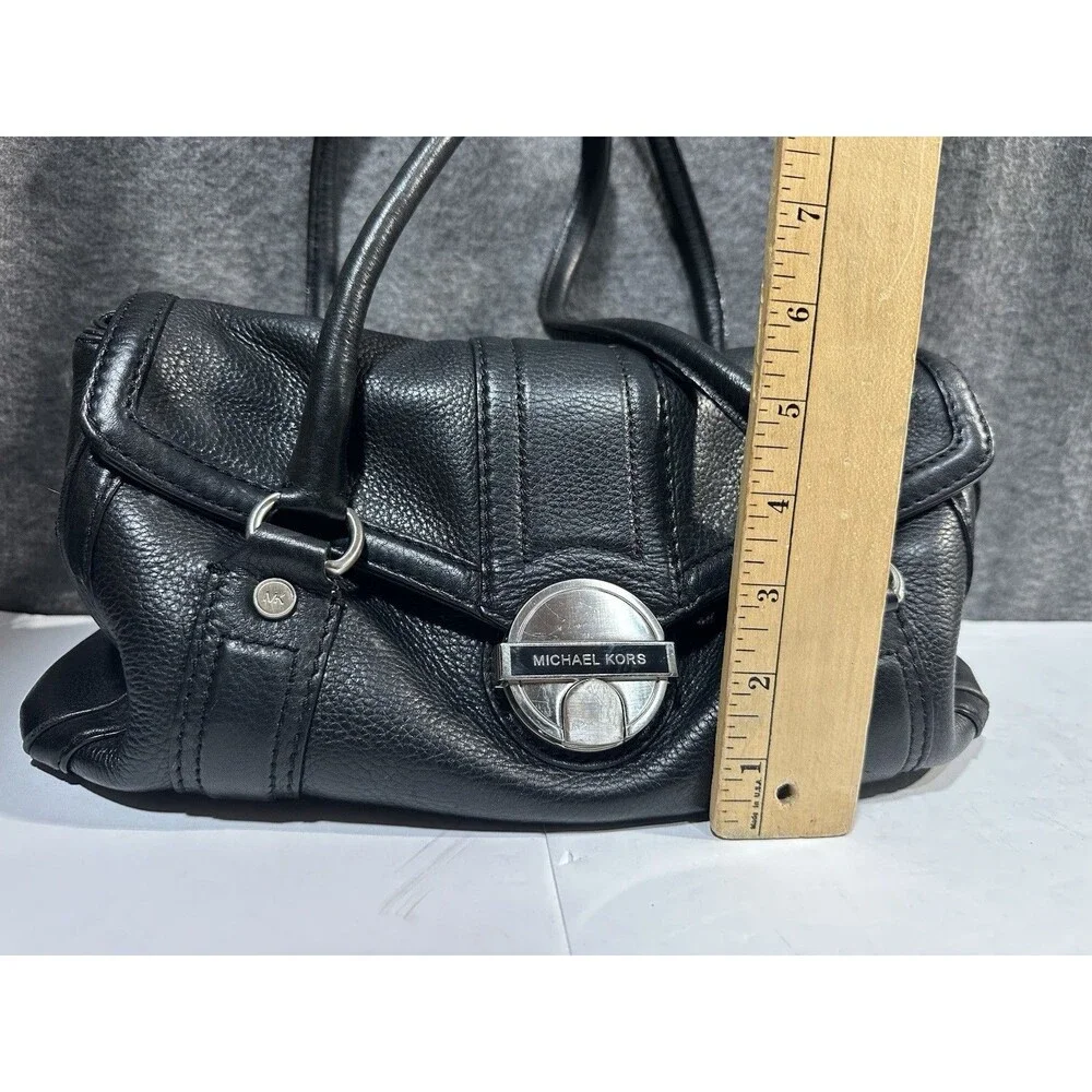 Michael Kors Westbury Black Pebbles Leather Shoulder Bag Purse Silver Hardware - Picture 9 of 10
